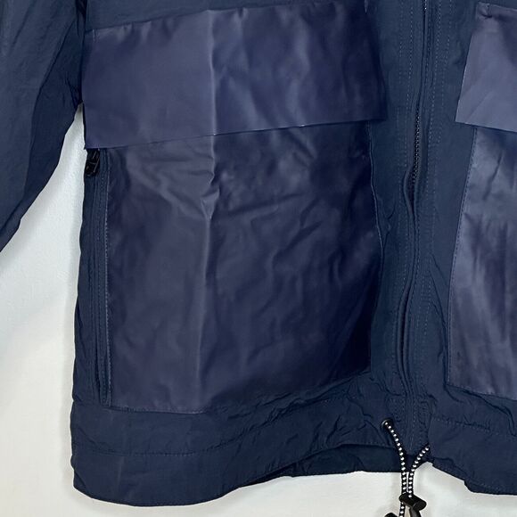 Cole Haan Nylon Rubberized Pocket Windbreaker Jacket Navy Women's Size Small NWT - Picture 2 of 13